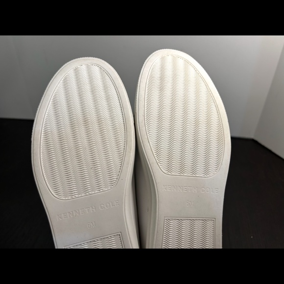 Kenneth Cole Leather Kam Sneakers White/Gold Womans 6 - Picture 14 of 16